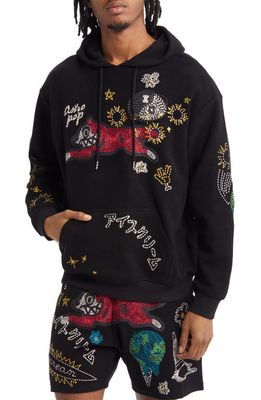 ICE CREAM Apricot Embroidered Cotton Graphic Hoodie in Asphalt
