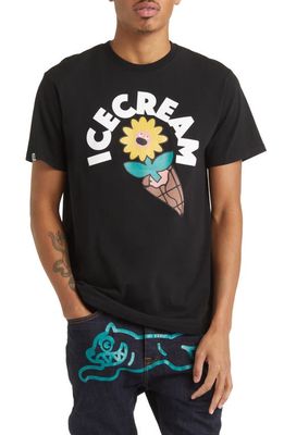 ICE CREAM Floral Graphic Tee in Black