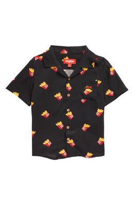 ICE CREAM Kids' Super Size Button-Up Short Sleeve Shirt in Asphalt