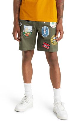 ICE CREAM Men's Icee Embroidered Cotton Shorts in Thyme
