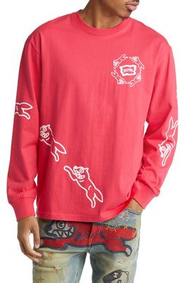 ICE CREAM The Chase Long Sleeve Cotton Graphic T-Shirt in Azalea