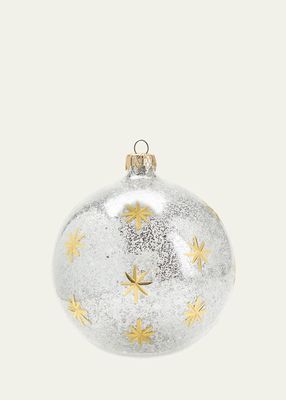 Ice Sparkle Christmas Ornament With Gold Stars