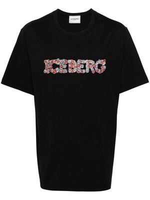 Iceberg 5D logo-embroidered T-shirt - Black