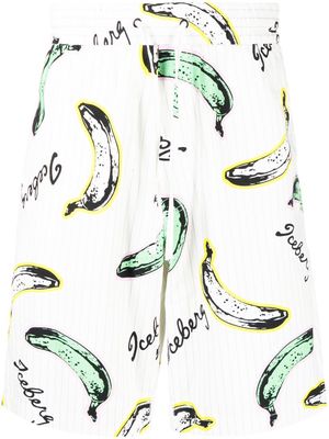 Iceberg banana-pint cotton Bermuda shorts - White