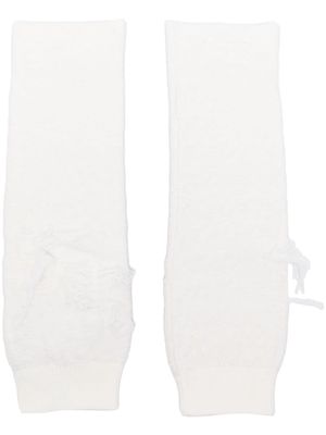 Iceberg brushed-effect fingerless gloves - White