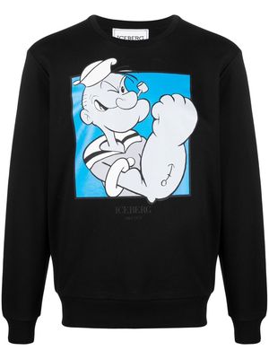 Iceberg cartoon-print cotton sweatshirt - Black