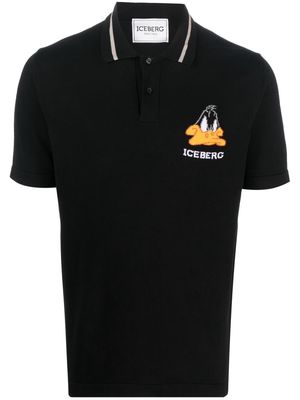 Iceberg chest logo-detail polo shirt - Black