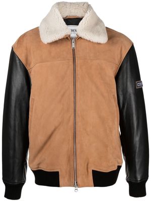 Iceberg colour-block leather jacket - Brown