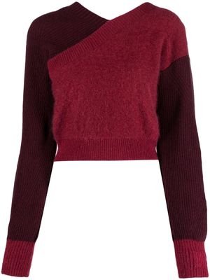 Iceberg colour-block ribbed-knit jumper - Purple