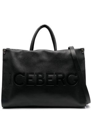 Iceberg debossed-logo tote bag - Black