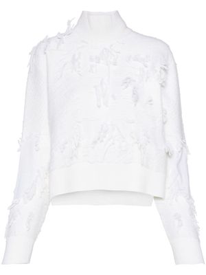 Iceberg distressed-effect cropped jumper - White