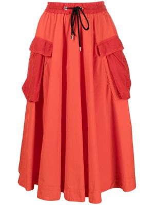 Iceberg drawstring-waistband pleated skirt - Orange