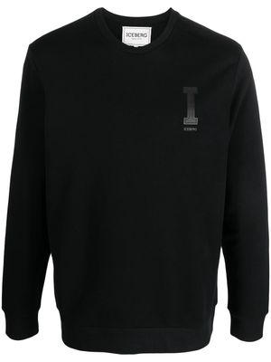 Iceberg embossed-logo print cotton sweatshirt - Black