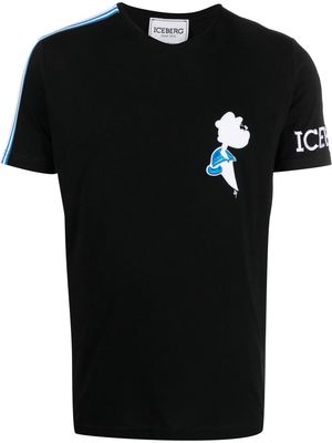 Iceberg embroidered cartoon T-shirt - Black