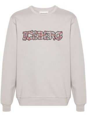 Iceberg embroidered-floral logo sweatshirt - Neutrals