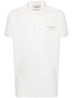 Iceberg embroidered-logo cotton polo shirt - Neutrals