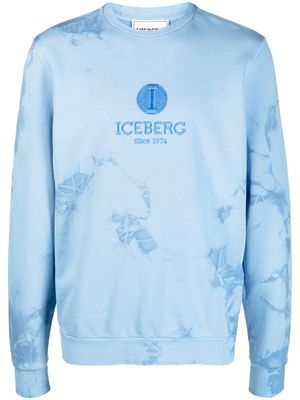 Iceberg embroidered-logo cotton sweatshirt - Blue