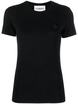 Iceberg embroidered-logo cotton T-shirt - Black