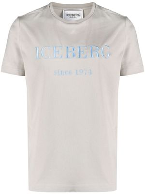 Iceberg embroidered-logo cotton T-shirt - Grey