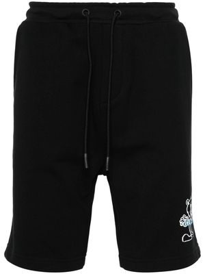 Iceberg embroidered-logo cotton track shorts - Black