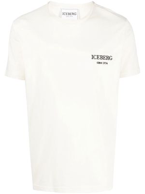 Iceberg embroidered-logo detail T-shirt - Neutrals