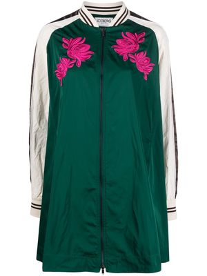 Iceberg floral-detail zip-up dress - Green