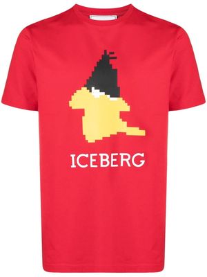 Iceberg graphic-print stretch-cotton T-shirt - Red