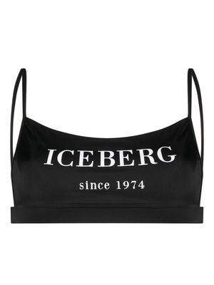 Iceberg Heritage logo-print bikini top - Black