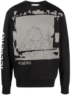 Iceberg illustration-print cotton sweatshirt - Black