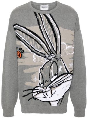 Iceberg intarsia-knit cotton jumper - Grey