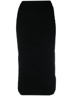 Iceberg jacquard-logo knitted skirt - Black