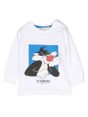 Iceberg Kids cartoon-print cotton T-shirt - White