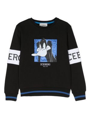 Iceberg Kids graphic-print round-neck sweatshirt - Black