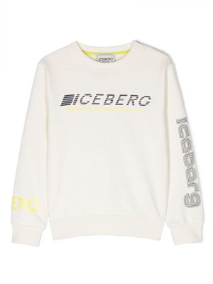Iceberg Kids logo-print crew-neck sweatshirt - Neutrals