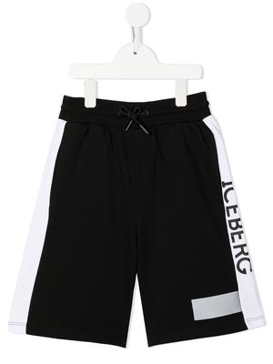 Iceberg Kids logo-print drawstring shorts - Black