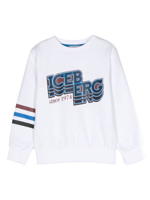 Iceberg Kids logo-print jersey sweatshirt - White