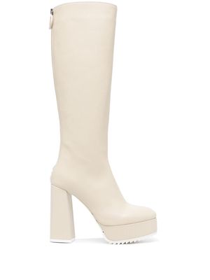 Iceberg knee-high leather 130mm boots - Neutrals
