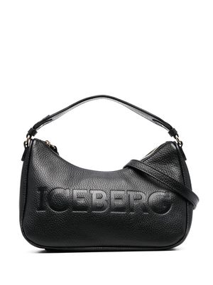 Iceberg logo-debossed leather tote bag - Black