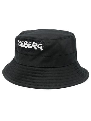 Iceberg logo detail bucket hat - Black