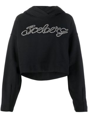 Iceberg logo-embellished hoodie - Black