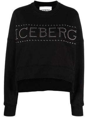 Iceberg logo-embellished long-sleeve sweatshirt - Black