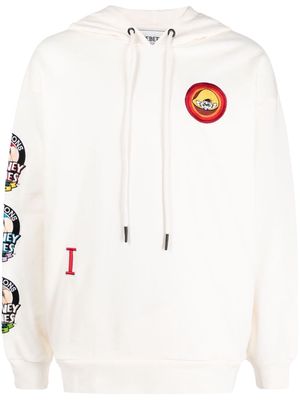 Iceberg logo-embroidered cotton hoodie - Neutrals