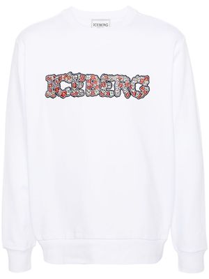 Iceberg logo-embroidered cotton sweatshirt - White