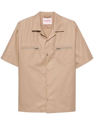 Iceberg logo-embroidered poplin shirt - Neutrals