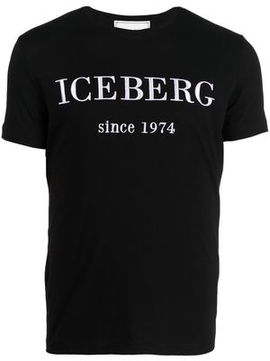 Iceberg logo-embroidered short-sleeve T-shirt - Black
