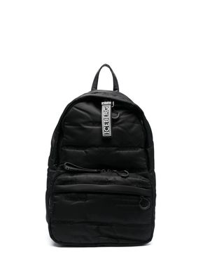Iceberg logo-embroidered tonal-design backpack - Black