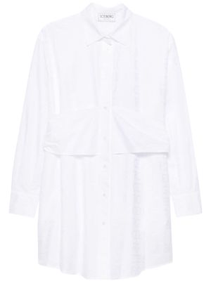 Iceberg logo-jacquard cotton shirt dress - White