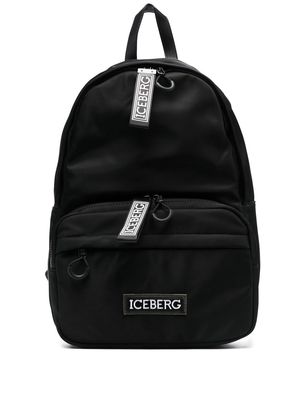 Iceberg logo-patch backpack - Black