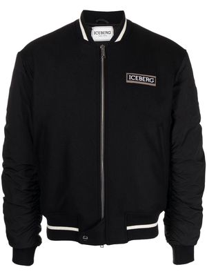 Iceberg logo-patch bomber jacket - Black