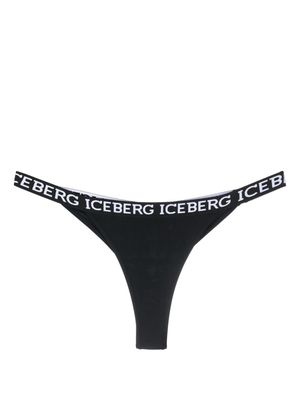 Iceberg logo-print bikini bottom - Black